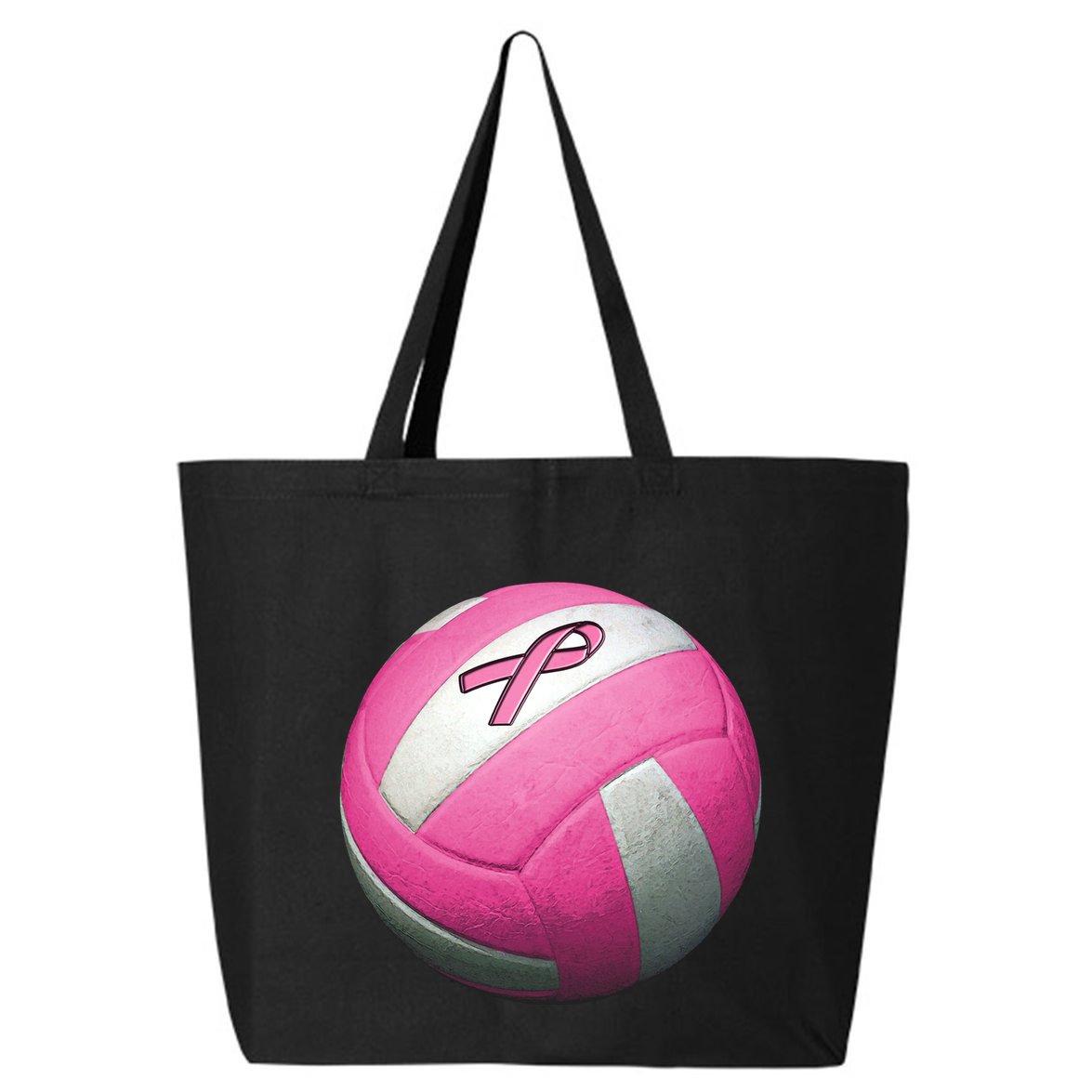 Breast Cancer Ribbon Pink Volleyball 25L Jumbo Tote