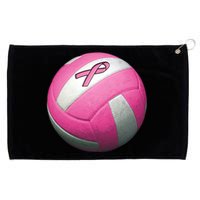 Breast Cancer Ribbon Pink Volleyball Grommeted Golf Towel