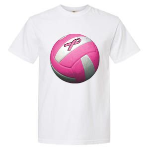 Breast Cancer Ribbon Pink Volleyball Garment-Dyed Heavyweight T-Shirt