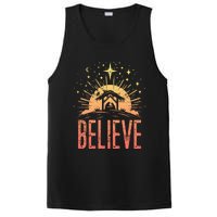 Believe Christmas Religious Nativity Baby Jesus Manger PosiCharge Competitor Tank