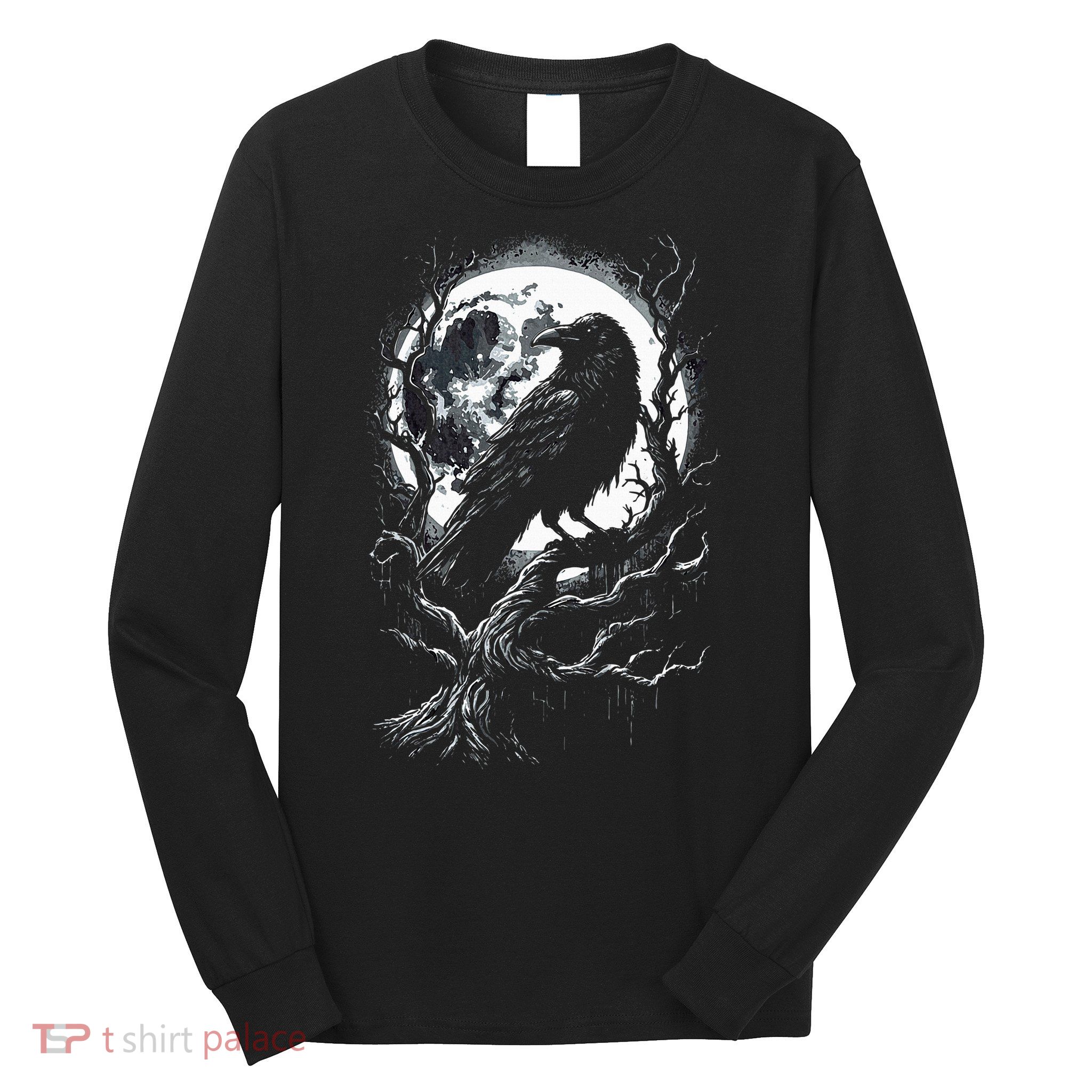 Black Crow Raven Bird Long Sleeve Shirt