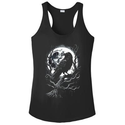 Black Crow Raven Bird Ladies PosiCharge Competitor Racerback Tank