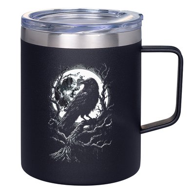 Black Crow Raven Bird 12oz Stainless Steel Coffee Mug