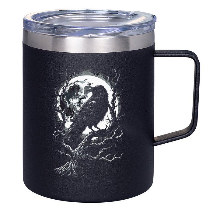 Black Crow Raven Bird 12oz Stainless Steel Coffee Mug