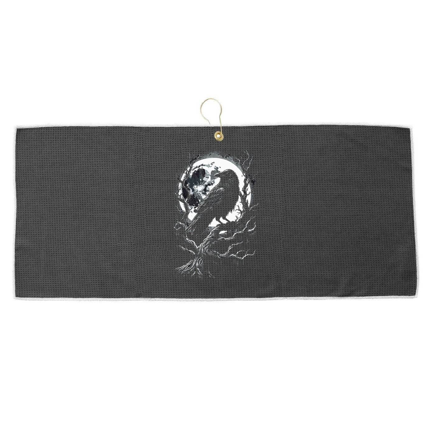 Black Crow Raven Bird Large Microfiber Waffle Golf Towel