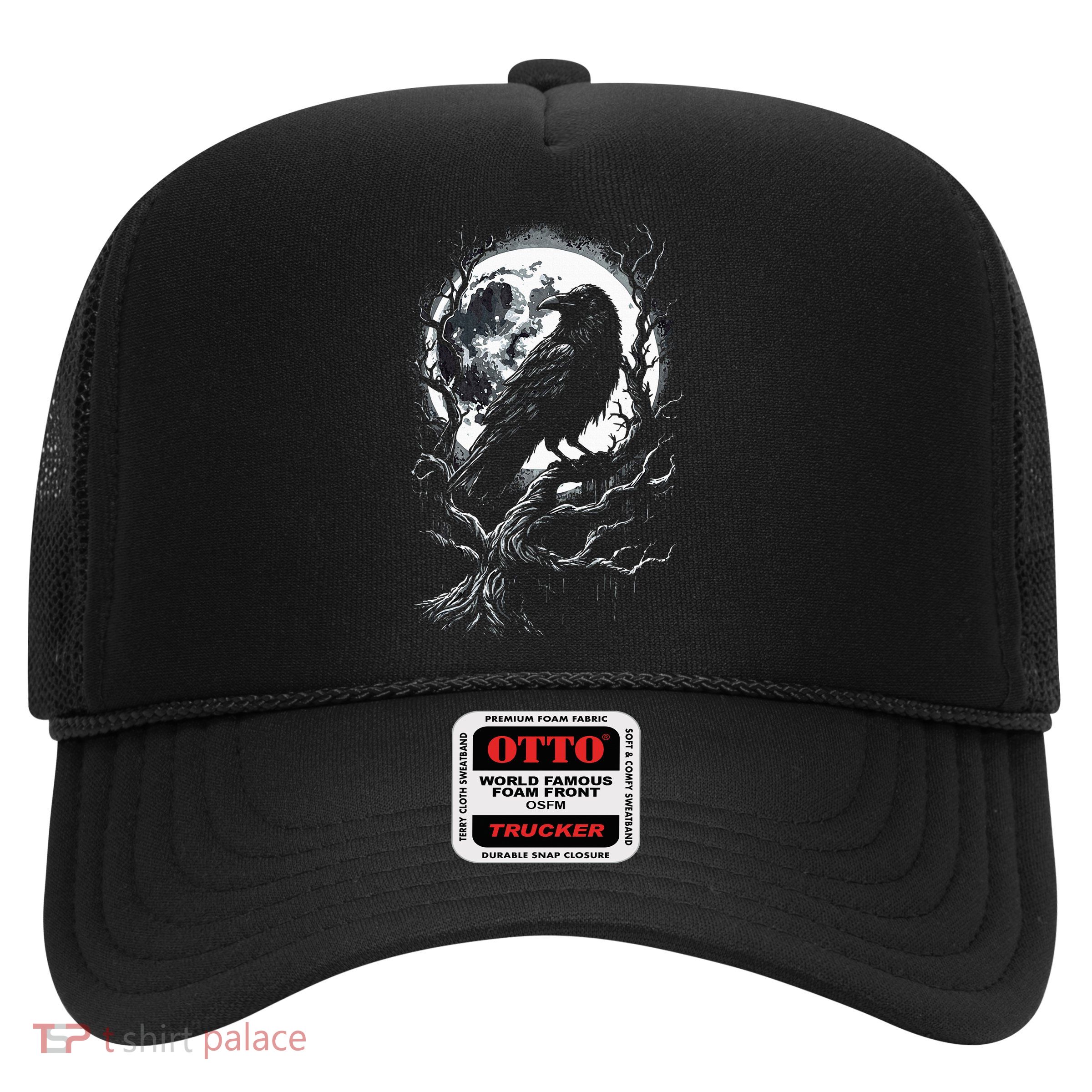 Black Crow Raven Bird Trucker Hat