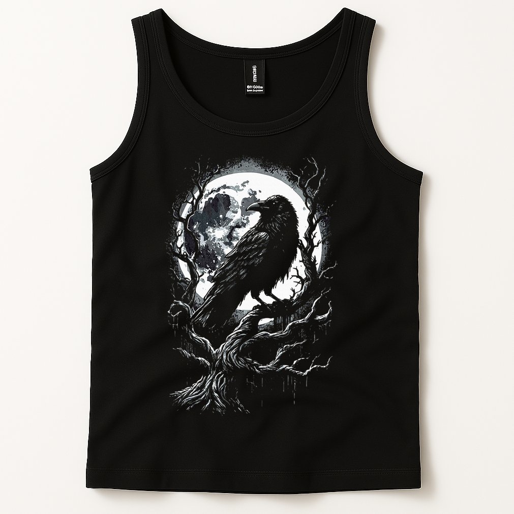 Black Crow Raven Bird Tank Top