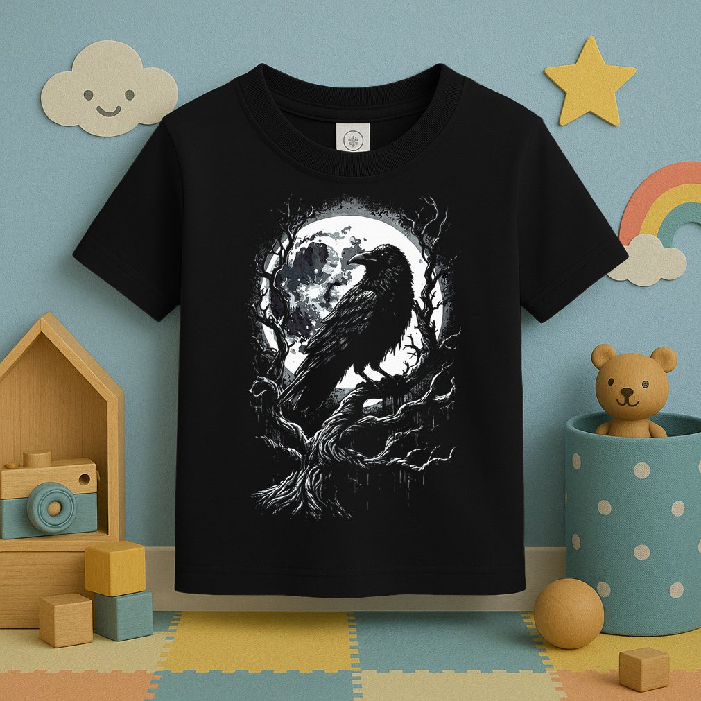 Black Crow Raven Bird Toddler T-Shirt