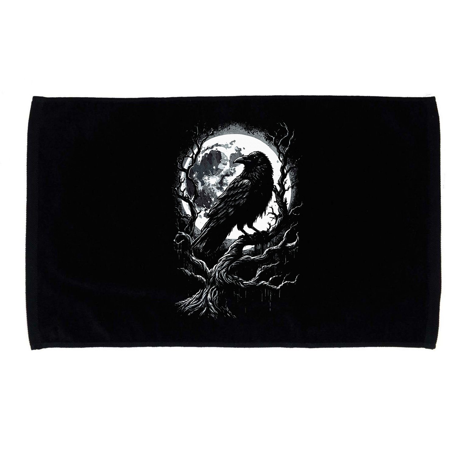 Black Crow Raven Bird Microfiber Hand Towel