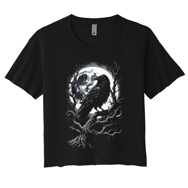 Black Crow Raven Bird Crop Top