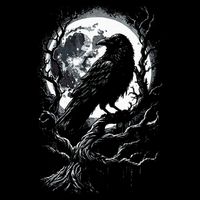 Black Crow Raven Bird Cropped Pullover Crew