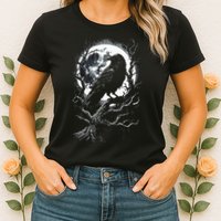 Black Crow Raven Bird Womens T-Shirt