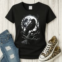 Black Crow Raven Bird Womens T-Shirt