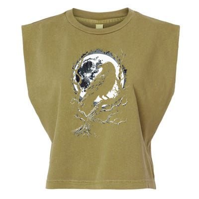 Black Crow Raven Bird Garment-Dyed Women's Muscle Tee