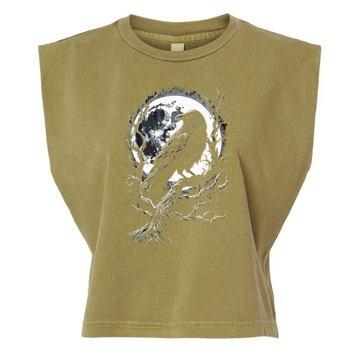 Black Crow Raven Bird Garment-Dyed Women's Muscle Tee