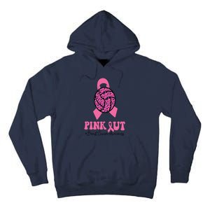 Breast Cancer Ribbon Pink Out Volleyball Pink Ribbon Leopard Tall Hoodie