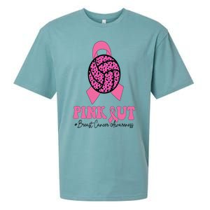 Breast Cancer Ribbon Pink Out Volleyball Pink Ribbon Leopard Sueded Cloud Jersey T-Shirt