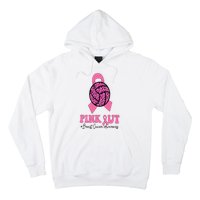 Breast Cancer Ribbon Pink Out Volleyball Pink Ribbon Leopard Hoodie