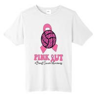 Breast Cancer Ribbon Pink Out Volleyball Pink Ribbon Leopard Tall Fusion ChromaSoft Performance T-Shirt