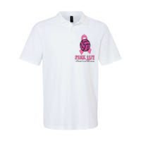 Breast Cancer Ribbon Pink Out Volleyball Pink Ribbon Leopard Softstyle Adult Sport Polo