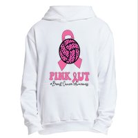 Breast Cancer Ribbon Pink Out Volleyball Pink Ribbon Leopard Urban Pullover Hoodie