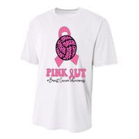 Breast Cancer Ribbon Pink Out Volleyball Pink Ribbon Leopard Performance Sprint T-Shirt