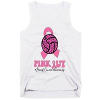 Breast Cancer Ribbon Pink Out Volleyball Pink Ribbon Leopard Tank Top