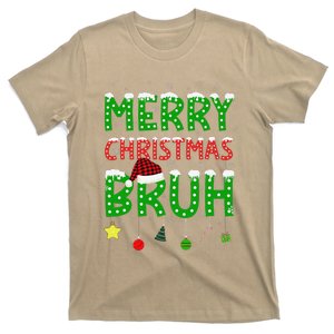 Bruh Christmas Red Plaid Teens Xmas Pajama T-Shirt