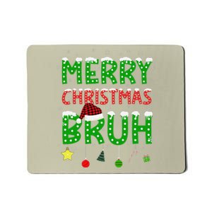 Bruh Christmas Red Plaid Teens Xmas Pajama Mousepad