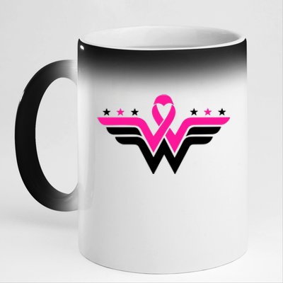 Breast Cancer Ribbon 11oz Black Color Changing Mug