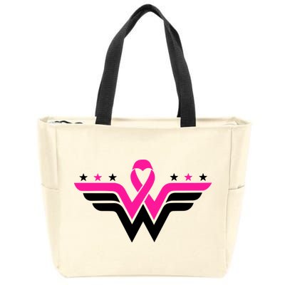 Breast Cancer Ribbon Zip Tote Bag