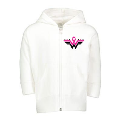 Breast Cancer Ribbon Toddler Zip Fleece Hoodie