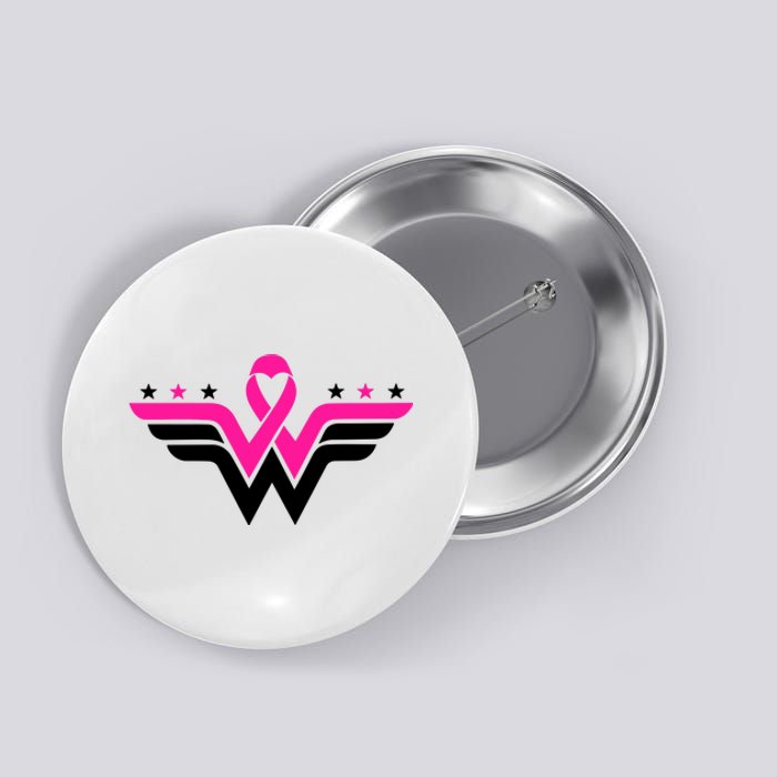 Breast Cancer Ribbon Button