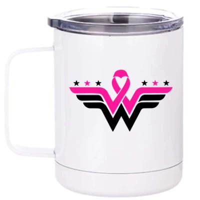 Breast Cancer Ribbon 12 oz Stainless Steel Tumbler Cup