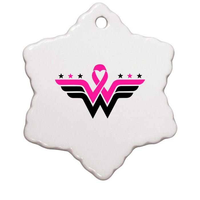 Breast Cancer Ribbon Ceramic Star Ornament