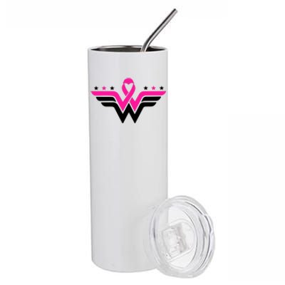 Breast Cancer Ribbon Stainless Steel Tumbler