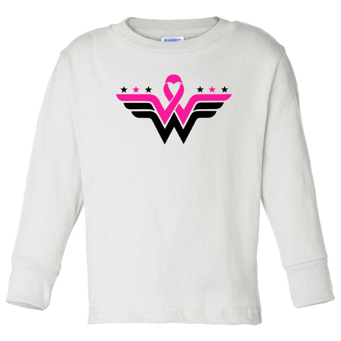 Breast Cancer Ribbon Toddler Long Sleeve Shirt