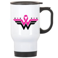 Breast Cancer Ribbon Stainless Steel Travel Mug