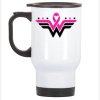 Breast Cancer Ribbon Stainless Steel Travel Mug