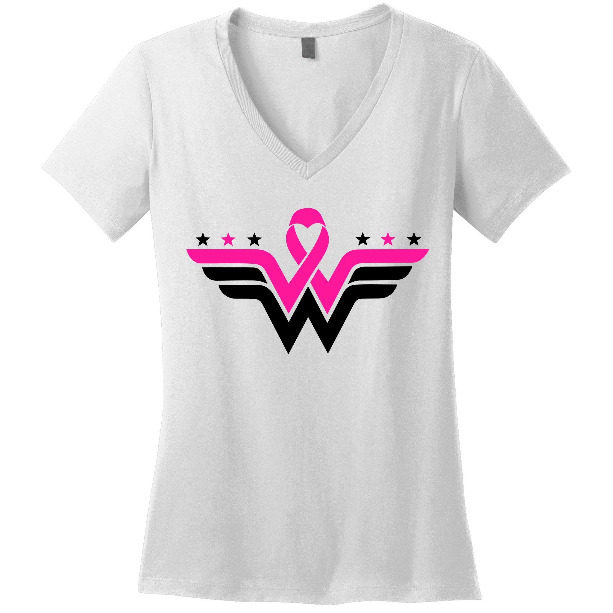 Breast Cancer Ribbon Women's V-Neck T-Shirt