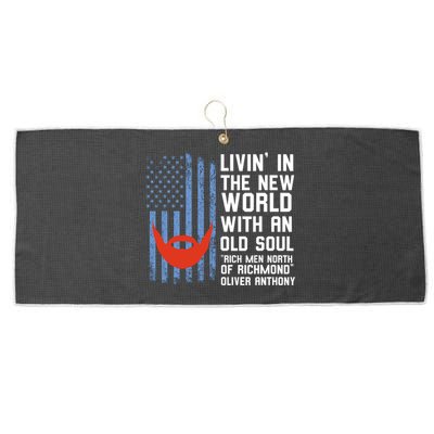 Blue Collar Rich North Of Richmond Flag Large Microfiber Waffle Golf Towel