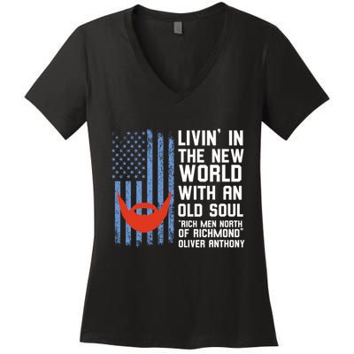 Blue Collar Rich North Of Richmond Flag Women's V-Neck T-Shirt