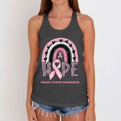 Breast Cancer Rainbow In October We Wear Hope Women's Knotted Racerback Tank