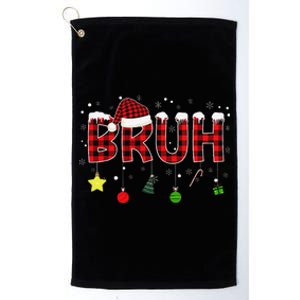 Bruh Christmas Red Plaid Teens Xmas Pajama Platinum Collection Golf Towel