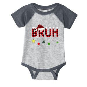 Bruh Christmas Red Plaid Teens Xmas Pajama Infant Baby Jersey Bodysuit