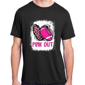 Breast Cancer Ribbon Out Football Heart Bleached Adult ChromaSoft Performance T-Shirt