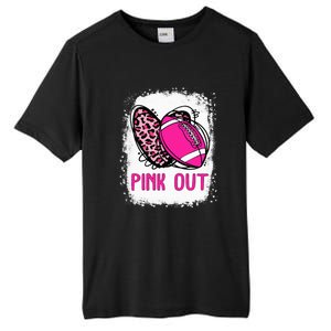 Breast Cancer Ribbon Out Football Heart Bleached Tall Fusion ChromaSoft Performance T-Shirt