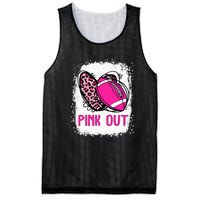 Breast Cancer Ribbon Out Football Heart Bleached Mesh Reversible Basketball Jersey Tank