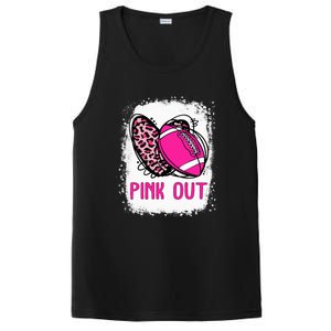 Breast Cancer Ribbon Out Football Heart Bleached PosiCharge Competitor Tank