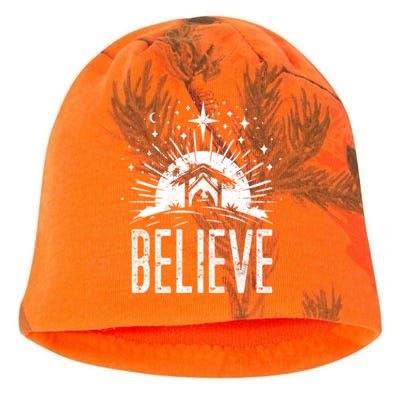 Believe Christmas Religious Nativity Jesus Ger Gift Kati - Camo Knit Beanie